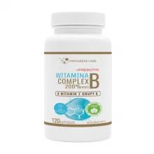 Zdjęcie produktu - Progress Labs Witamina B Complex 200% RWS + Prebiotyk, 120 kaps.