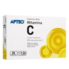 Zdjęcie produktu - Witamina C 200mg, 25tabl. APTEO KR&Oacute;TKA DATA 31.10.2026