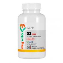 Zdjęcie produktu - MyVita Naturalna witamina D3 Max 4000IU, 250 tabl.
