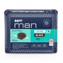 Zdjęcie produktu - Seni Man Level 3 Extra Black Wkładki urologiczne dla mężczyzn, 15 szt.
