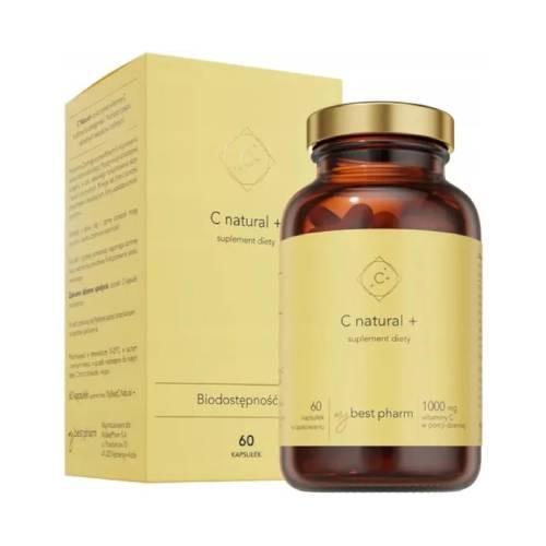 Miniaturka artykułu - MyBestPharm C natural +, 60kaps. KR&Oacute;TKA DATA 31.08.2026