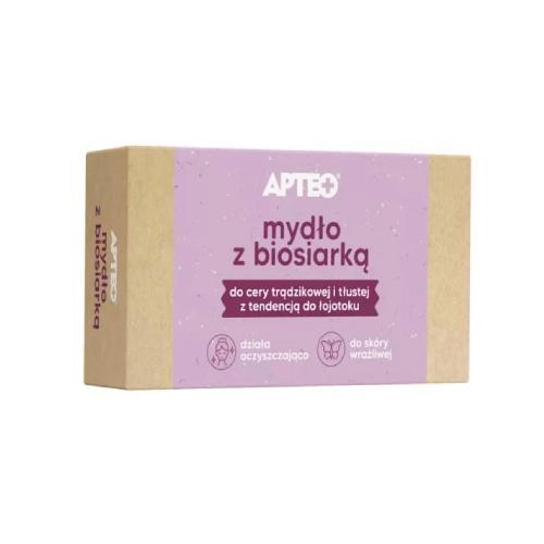 Miniaturka artykułu - Mydło z biosiarką APTEO, 100g KR&Oacute;TKA DATA  30.09.2026
