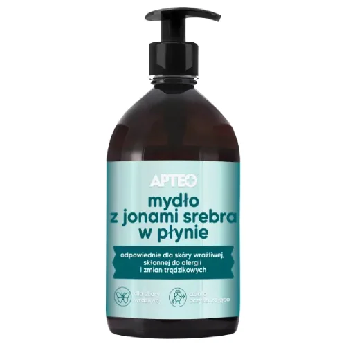 Miniaturka artykułu - Apteo Mydło w płynie z jonami srebra, 500 ml