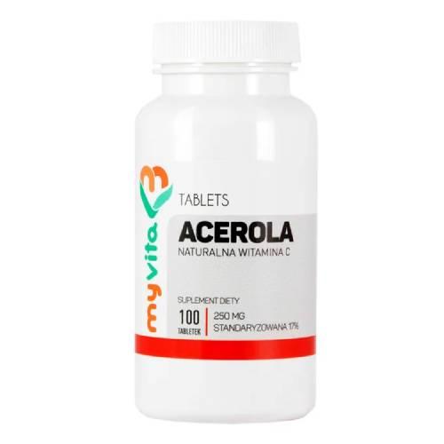 Miniaturka artykułu - MYVITA Acerola 250 mg, 100 tabletek