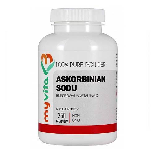 Miniaturka artykułu - MyVita Askorbinian sodu (Buforowana Witamina C) Proszek, 250g