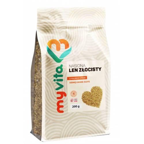 Miniaturka artykułu - MyVita Len złocisty nasiona, 200 g