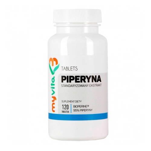 Miniaturka artykułu - MyVita Piperyna 95% 10 mg, 120 tabl.