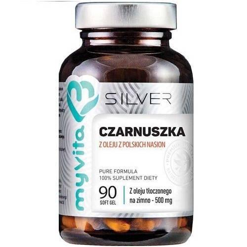 Miniaturka artykułu - MyVita Silver Olej z czarnuszki, 90 kaps.