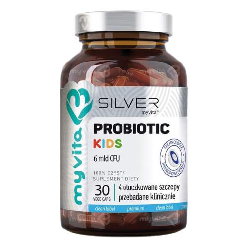 Miniaturka artykułu - MyVita Silver Probiotic Kids Probiotyk dla dzieci, 30 kaps.