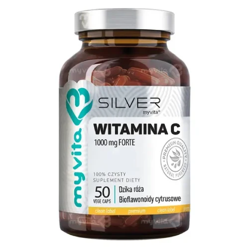 Miniaturka artykułu - MyVita SILVER Witamina C 1000mg FORTE - 50kaps.