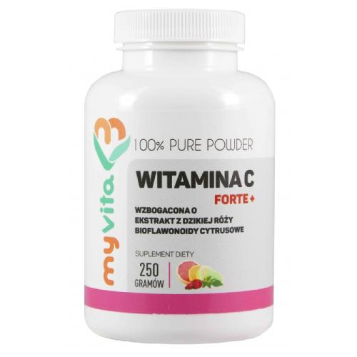 Miniaturka artykułu - MyVita Witamina C Forte+, 250 g - suplement diety z witaminą C