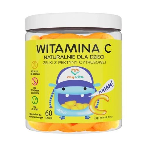 Miniaturka artykułu - MyVita Witamina C Żelki z witaminą C dla dzieci, 60 szt.