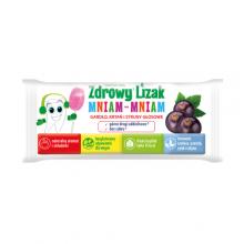 Zdjęcie produktu - Zdrowy Lizak MNIAM-MNIAM Gardło, krtań i struny głosowe o smaku czarnej porzeczki, 1szt.
