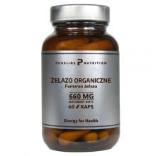Zdjęcie produktu - Pureline Nutrition Żelazo organiczne (Fumaran żelaza), 60 kaps.