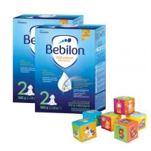 Zestaw 2x Bebilon 2 Pronutra Advance Mleko następne po 6. miesiącu, 1000g + CANPOL BABIES Kostka edukacyjna, 6szt.