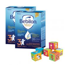 Zestaw 2x Bebilon 3 Pronutra Advance Junior Formuła na bazie mleka po 1. roku życia, 1000g + CANPOL BABIES Kostka edukacyjna, 6szt.