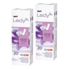 Zdjęcie produktu - Zestaw SENI LADY SLIM MICRO PLUS Anatomiczne wkładki urologiczne, 2 x20 szt.