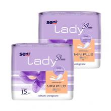 Zdjęcie produktu - Zestaw 2x SENI LADY SLIM MINI PLUS Wkładki urologiczne dla kobiet, 15 szt.