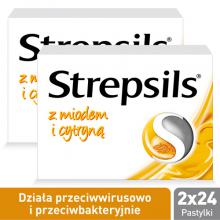 Zdjęcie produktu - Zestaw 2x Strepsils mi&oacute;d + cytryna, 24pastylki