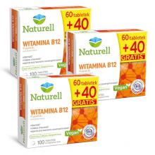 Zestaw 3x Naturell Witamina B12, 100 tabletek do żucia