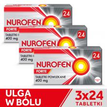 Zestaw 3x NUROFEN FORTE, 24 tabletki