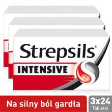 Zdjęcie produktu - Zestaw 3x Strepsils Intensive, 24tabletki