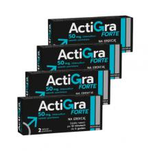 Zdjęcie produktu - Zestaw 4 x Actigra Forte 50mg, 2 tabletki