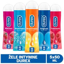 Zestaw 5 żeli intymnych Durex: Originals, rozgrzewający, stymulujący, wiśniowy i truskawkowy