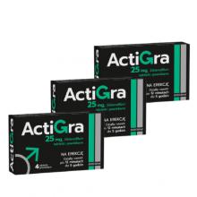 Zestaw 3 x Actigra 25mg, 4 tabletki