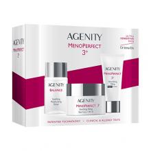 Zdjęcie produktu - Zestaw Agenity Menoperfect Łagodzący krem wypełniający na dzień SPF 20, 50 ml + Odżywczy krem wypełniający na noc 25 ml + Łagodzący tonik nawilżający 50 ml