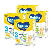 Zestaw Bebiko Junior 3 NUTRIflor Expert Odżywcza formuła na bazie mleka dla dzieci powyżej 1. roku o smaku waniliowym, 4 x 600 g