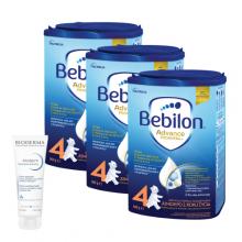 Zestaw Bebilon 4 Pronutra Junior Formuła na bazie mleka po 2. roku życia, 3 x 800 g + Bioderma Atoderm Intensive baume Ultrakojący balsam emolientowy, 75 ml