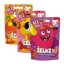 Zdjęcie produktu - Zestaw BeRAW Kids Żelki (Mango Marakuja + Truskawka + Malina z chrupkami), 3x 35 g