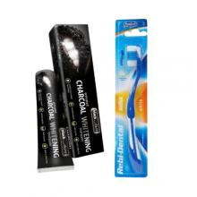 Zestaw Black Dent Pasta do zęb&oacute;w z aktywnym węglem, 75ml + Mattes Szczoteczka do zęb&oacute;w M43 Medium, 1szt.