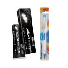 Zestaw Black Dent Pasta do zęb&oacute;w z aktywnym węglem, 75ml + Mattes Szczoteczka do zęb&oacute;w M46 Medium, 1szt.