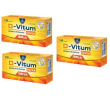 Zdjęcie produktu - Zestaw D-Vitum forte 2000 j.m., 3x 120 kapsułek