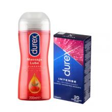 Zestaw Durex Intense Orgasmic Żel Stymulujący, 10ml + Durex żel intymny i do masażu 2w1 Guarana, 200ml