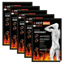 Zdjęcie produktu - Zestaw HOT PLAST Forte Plaster rozgrzewający 9cm x 14cm, 5 szt.
