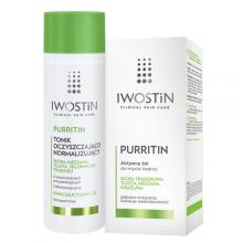 Zestaw Iwostin Purritin: Aktywny żel do mycia twarzy, 150ml + Tonik oczyszczająco-normalizujący, 200ml