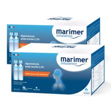 Zdjęcie produktu - Zestaw Marimer Inhalation Hipertoniczna woda morska 2,2%, 60 amp. x 5 ml