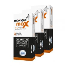 Zestaw Maxigra Max 50mg, 3x 4 tabl.powl.