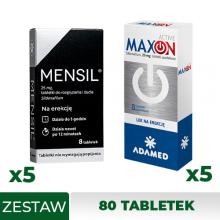 Zestaw MAXON ACTIVE 0,025g, 5 x 8 tabl. + MENSIL 25mg, 5 x 8 tabletek