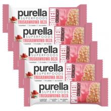 Zdjęcie produktu - Zestaw PURELLA Protein Crunchy Truskawkowa beza Baton białkowy, 5 x 45 g