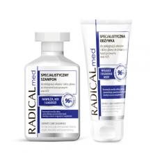 Zdjęcie produktu - Zestaw Radical Med Odżywka, 200ml + szampon, 300ml do pielęgnacji włos&oacute;w i sk&oacute;ry głowy ze zmianami łuszczycowymi i AZS