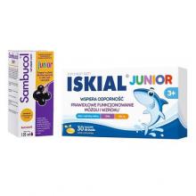 Zestaw Sambucol Junior, 120ml + Iskial Junior kapsułki do żucia, 30 kaps.