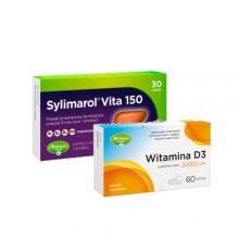 Zestaw Sylimarol Vita 150, 30 tabletek + Witamina D3 2000 j.m., 60 sztuk