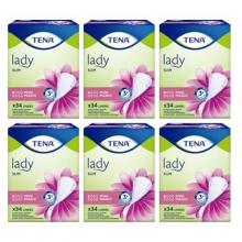 Zdjęcie produktu - Zestaw TENA Lady Slim Mini Magic Wkładki anatomiczne, 34sztuki x 6 opakowań