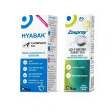 Zestaw ZASPRAY Spray na powieki, 10ml + HYABAK nawilżające krople dla podrażnionych oczu, 10ml