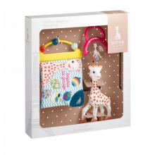 Żyrafa Sophie (Sophie La Girafe) Zestaw prezentowy: Gryzak Żyrafa Sophie + książeczka + zielona grzechotka