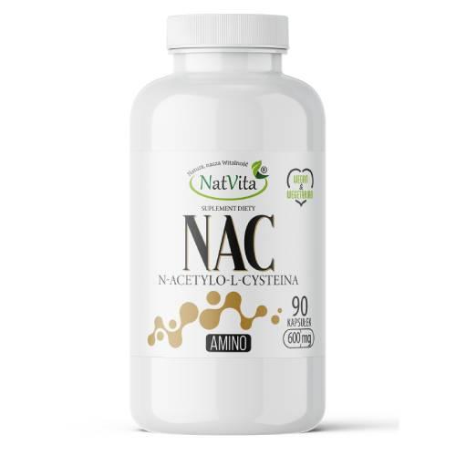 Miniaturka artykułu - NatVita NAC N-Acetylo-L-cysteina 600 mg, 90 kaps.